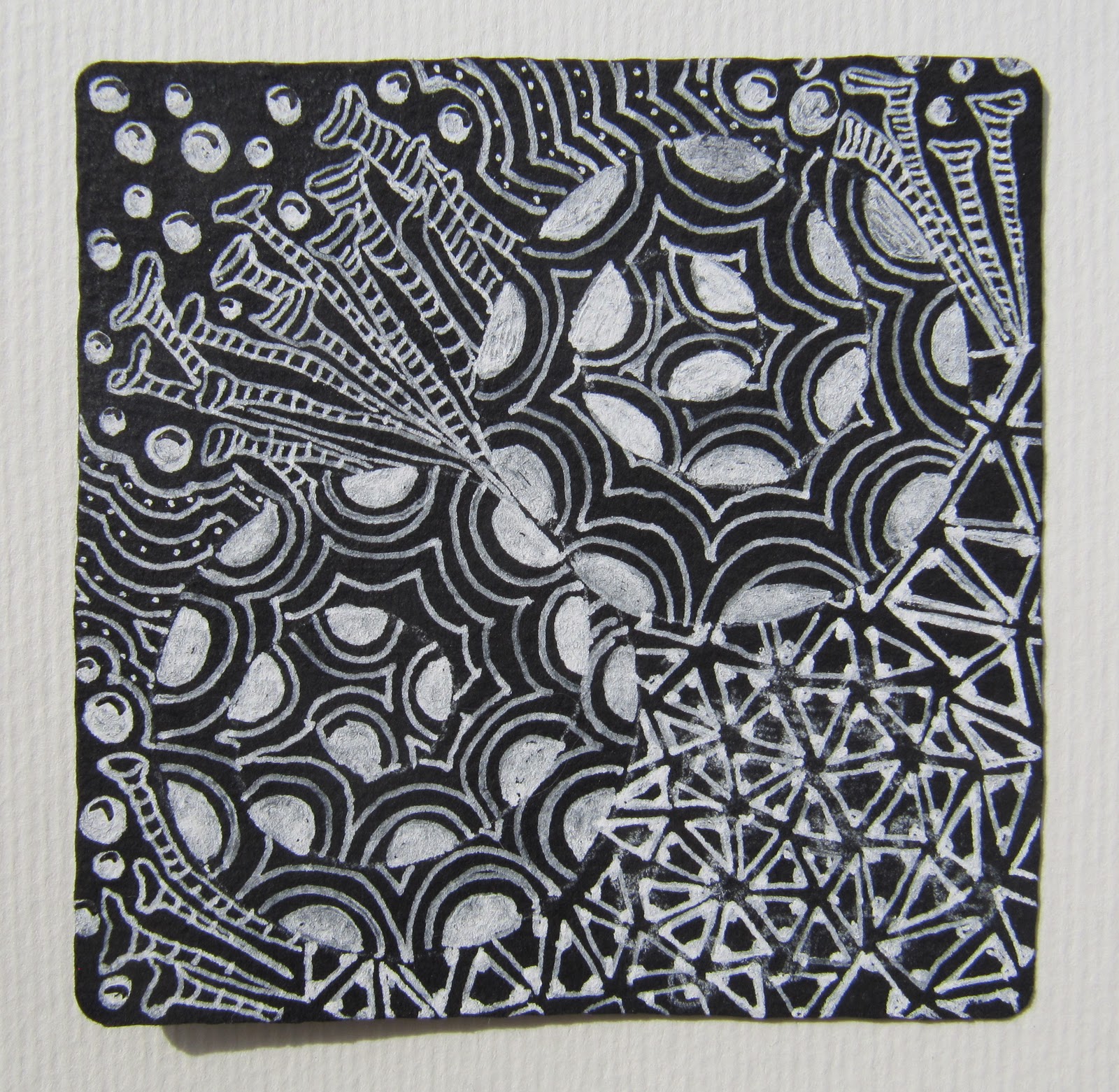 Tangled in the Beltway Black Zentangle Tiles