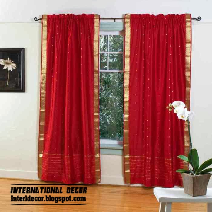 red curtains, red curtain bright with golden border