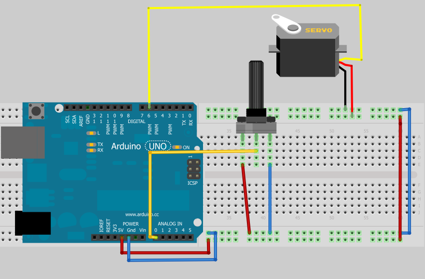 Arduino Knob Servo e potenciómetro Electronic Piece