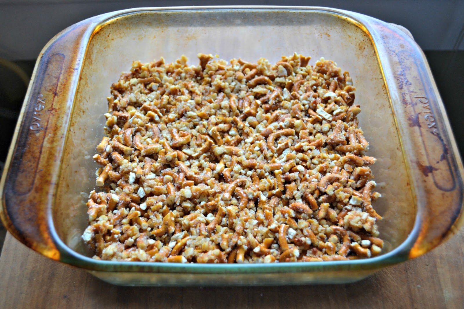 Chocolate Chip Cookie Bars with Pretzel Crust Secret Recipe Club