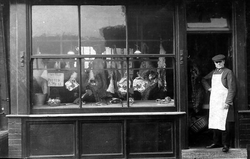 Tour Scotland Photographs Old Photograph Butchers Shop Glasgow Scotland