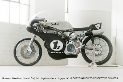 Seeley Norton MkII Racer Kenny Cummings and Dan Rose built a period correct interpretation of the Seeley MkII Racing Norton track bike . This Seeley Norton MkII Racerbike goes well beyond the Café Racer, and is truly a competition motorcycle. The 750cc Norton Combat engine was worked over, to put down 70hp. Given that the bike tips the scale at only 300lbs, it should move rather quickly. The frame was built by a man named Roger Titschmarsh, in the UK, whose work was personally approved by Collin Seeley himself. The braze welding of the frame components is outstandingly gorgeous, and the unit weighs in at a feathery 24lbs. Seeley MKII Racing Norton