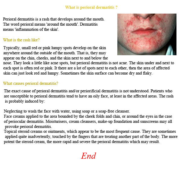 dermatitis herpetiformis What is Perioral dermatitis