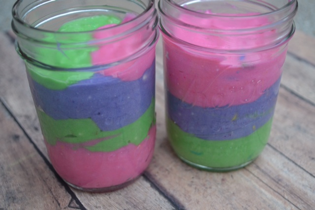 birthday cake in a jar