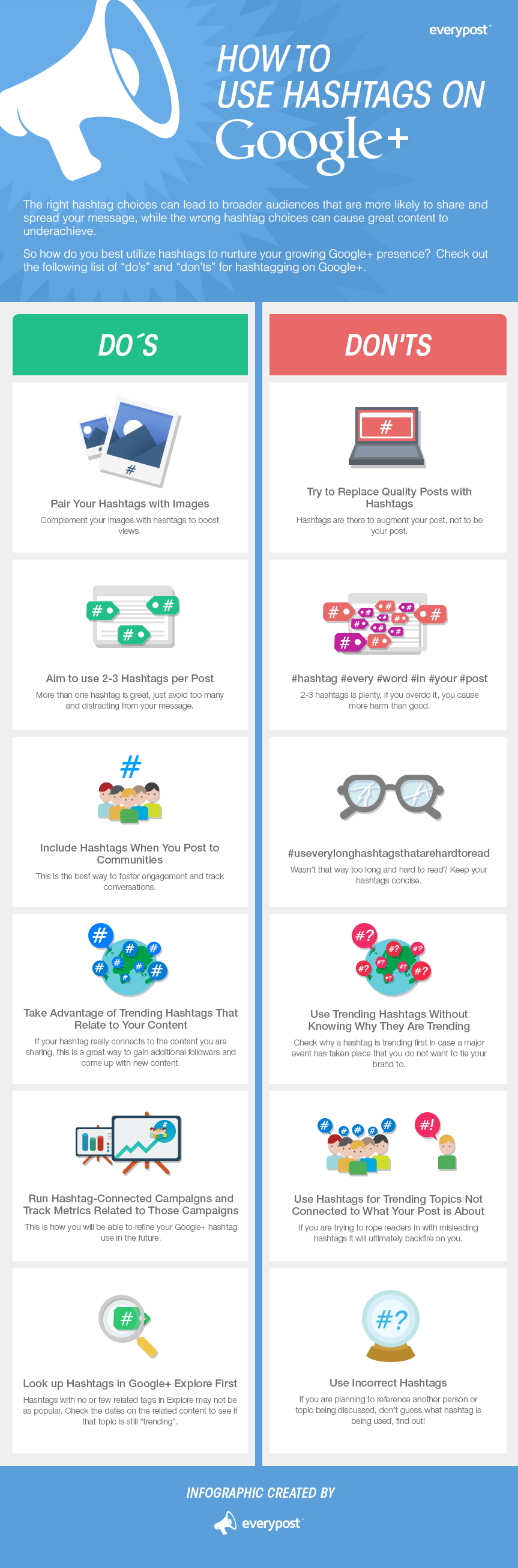 How to Use Hashtags on #GooglePlus: Dos and Don'ts - #infographic #socialmedia #marketing