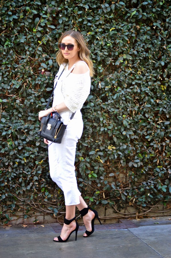 How To Wear White Overalls In Spring- Paige Denim Overalls- Schutz Heels- LA Fashion Blogger- Ashley Murphy