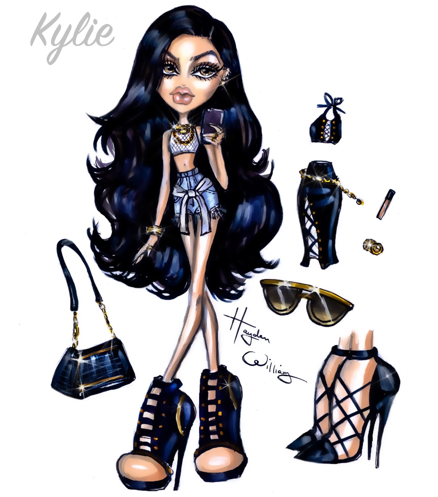 Hayden Williams Fashion Illustrations: Bratz: Kylie Jenner
