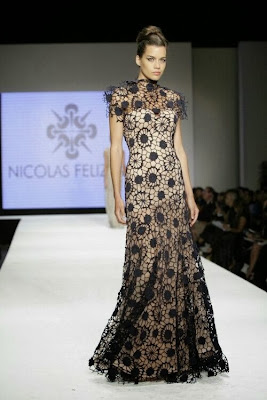 Black Lace Flower Dress