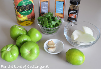 Spinach, Mushroom, and Poblano Enchiladas in a Tomatillo Sauce