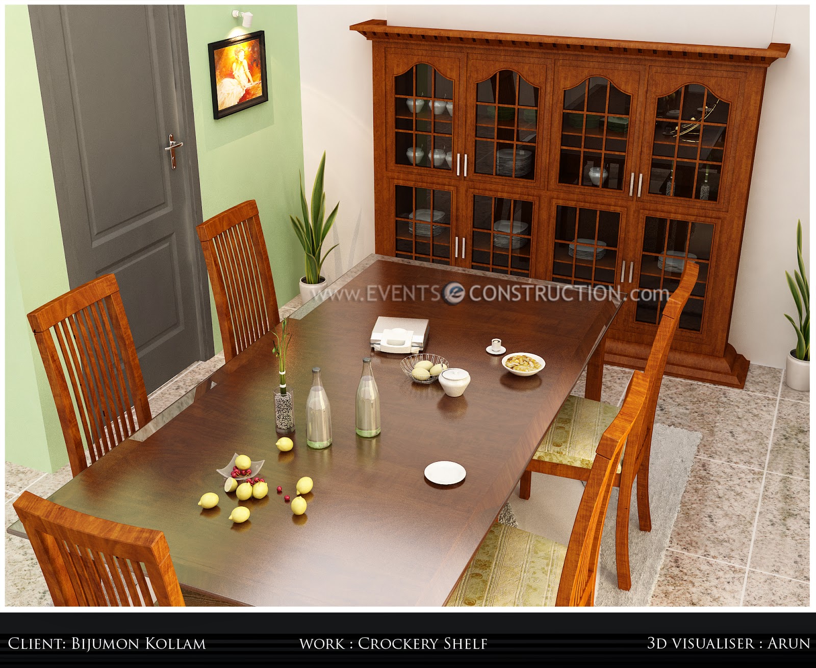 Evens Construction Pvt Ltd Beautiful crockery shelf