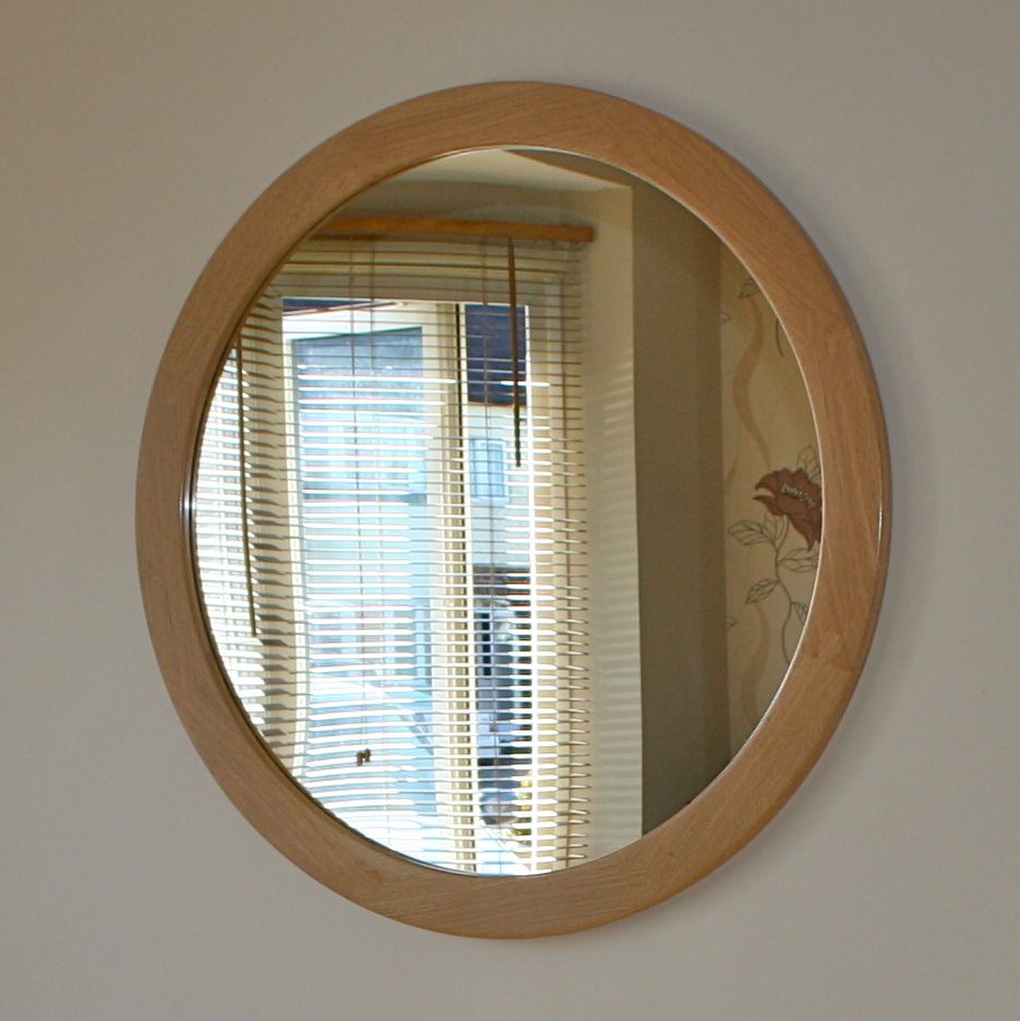 Oak round Mirror SquarePear Furniture