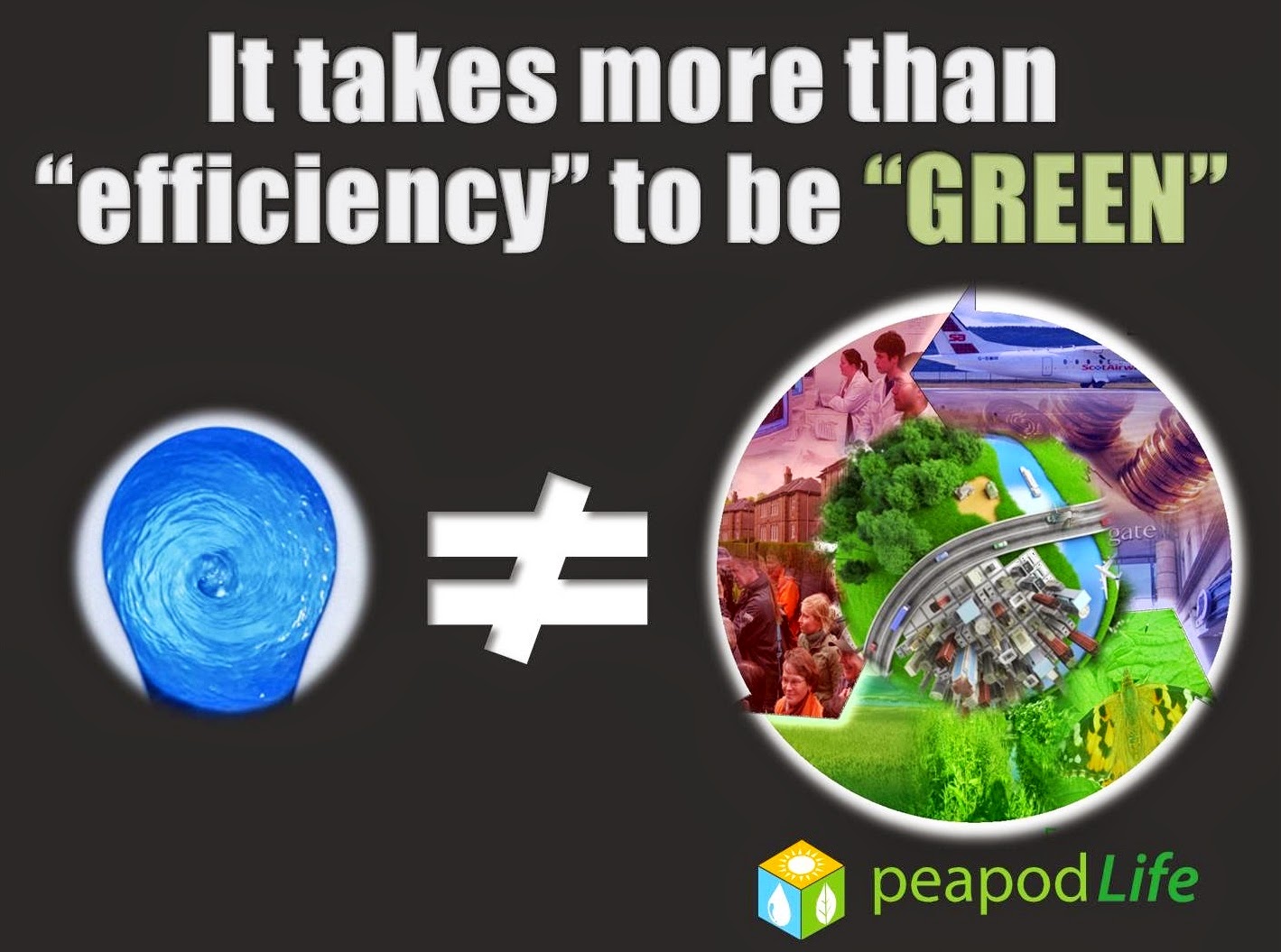 PeapodLife It’s not that easy being “GREEN” “Efficiency” vs. “Sustainability”