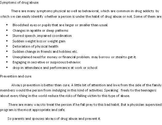 Реферат: Drug Abuse Essay Research Paper Drugs Abuse