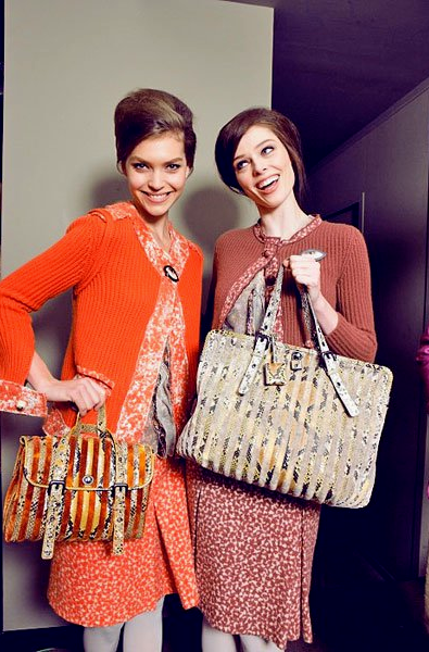 ♥♥♥ Photo of the day || Coco & Arizona @ Bottega Veneta Fall 2011 backstage