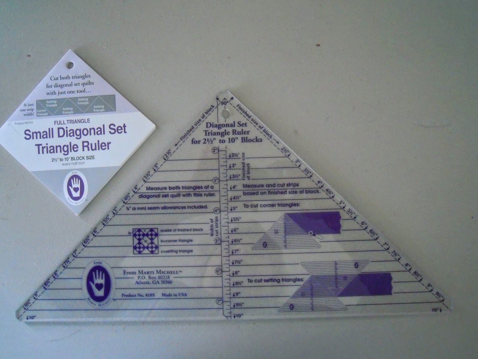 Quilting through Rosecolored Trifocals! Cutting Setting Triangles for