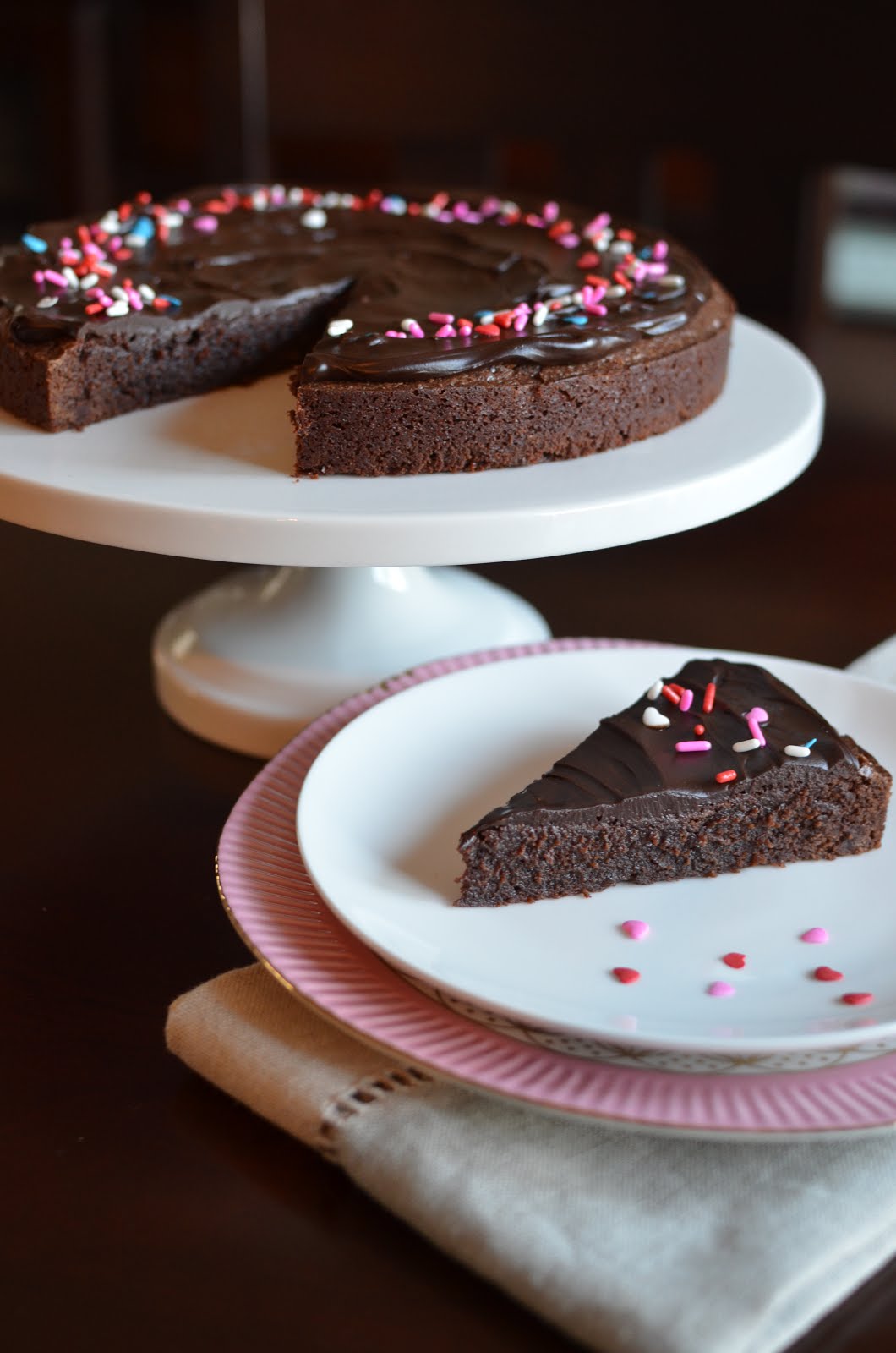 Playing with Flour Brownie cake with ganache frosting