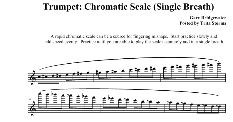 Trumpet: Trumpet: Chromatic Scale (Single Breath)