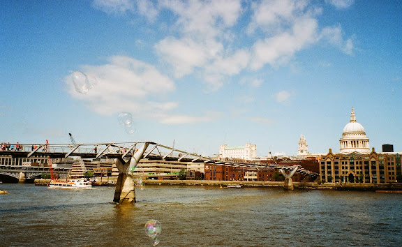 Millennium Bridge Thames River, London