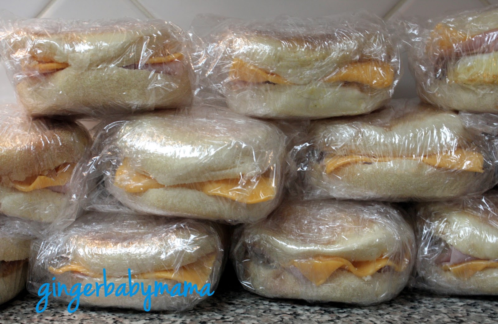 GingerBabyMama Breakfast Sandwiches Freezer Meal