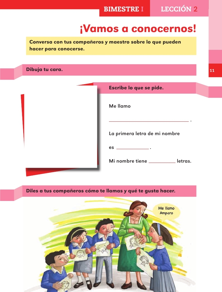 ¡Vamos a conocernos! Lección 2 Apoyo Primaria