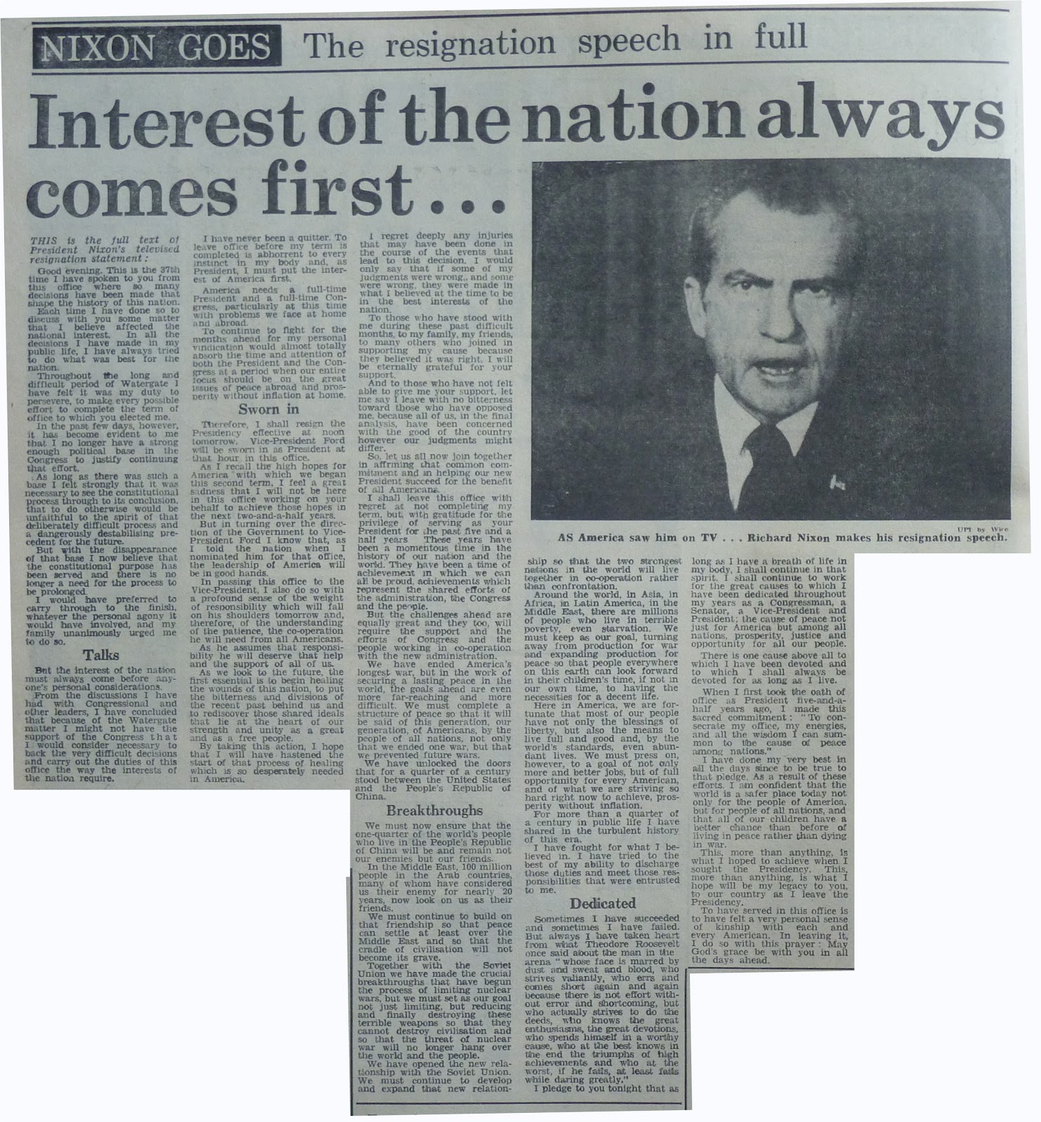 Hold The Front Page: Nixon Resigns1485 x 1600