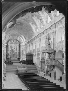 Innenaufnahme des Freisinger Doms - 1920-1940 - Blick zur Kanzel