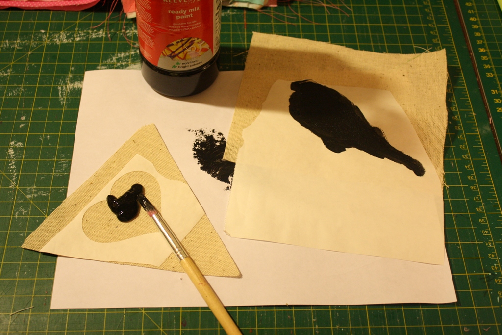 sewhungryhippie stenciling with freezer paper & Cricut