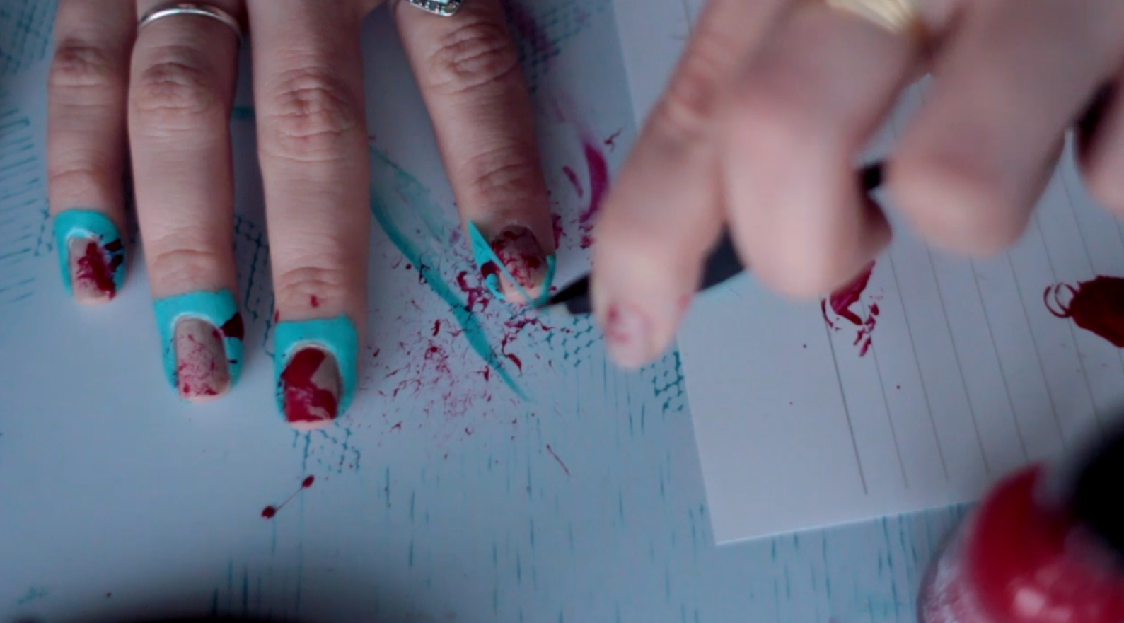 Twinklefarts Halloween Blood Splatter Nail Art Tutorial