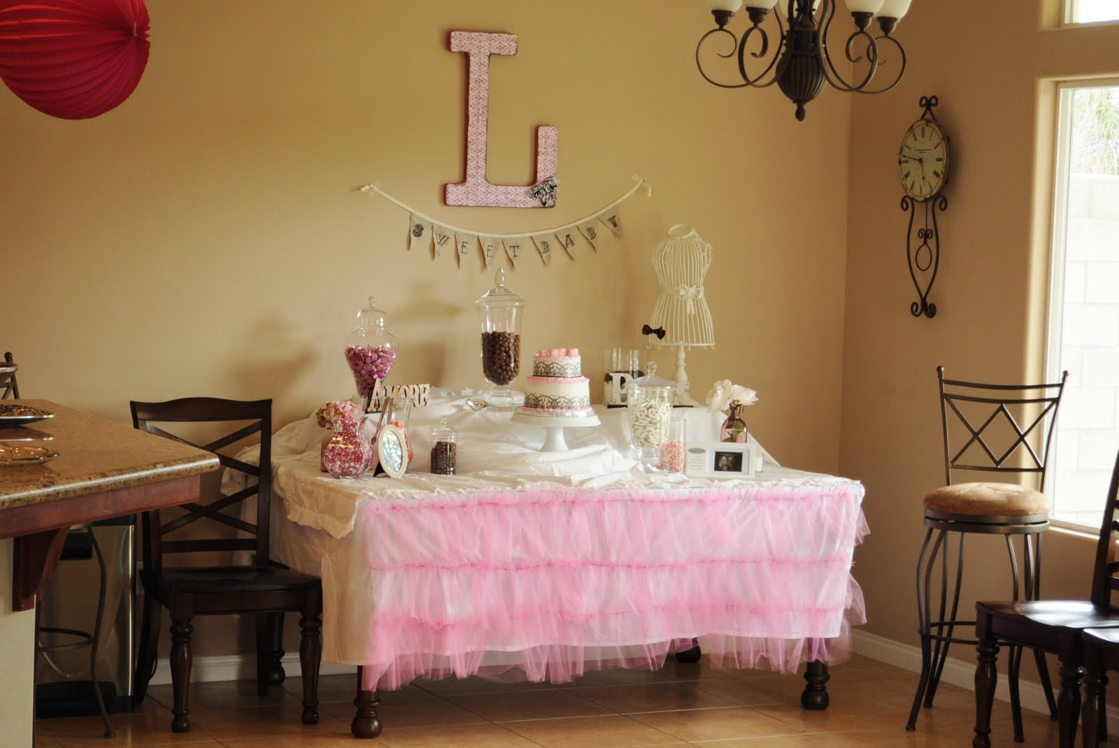 And Baby Makes Three: Pink and Damask Baby Shower