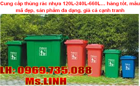 Thùng rác công cộng 120l-240l-660l. .. giá siêu khuyến mãi (Ms. Linh 0969735088)