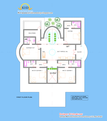 455 Square Meter (4900 Sq. Ft) Villa Elavation and Plan