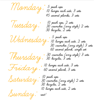 work out schedule fit fabulous