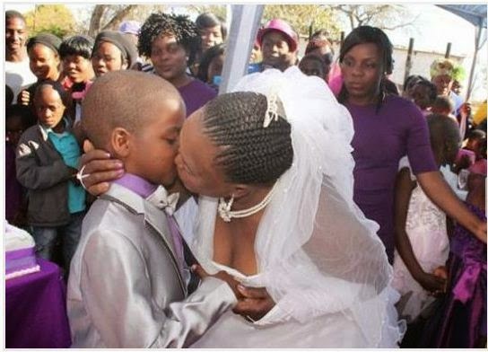Niño de 9 se casa con mujer de 63 años
