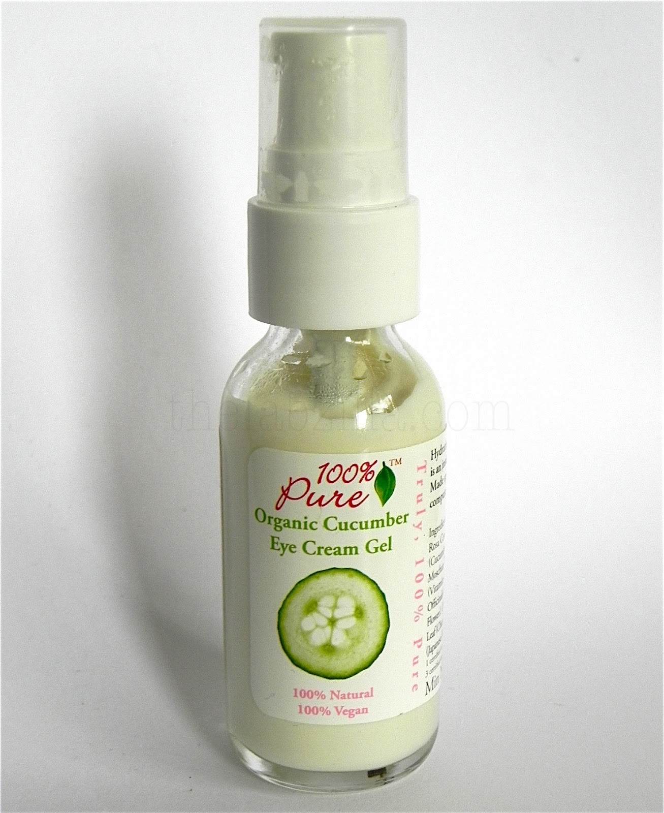 100 Pure Organic Cucumber Eye Cream Gel thefabzilla