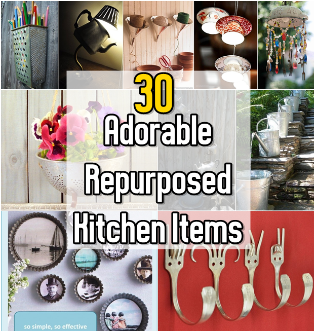 30 Adorable Repurposed Kitchen Items DIY Craft Projects