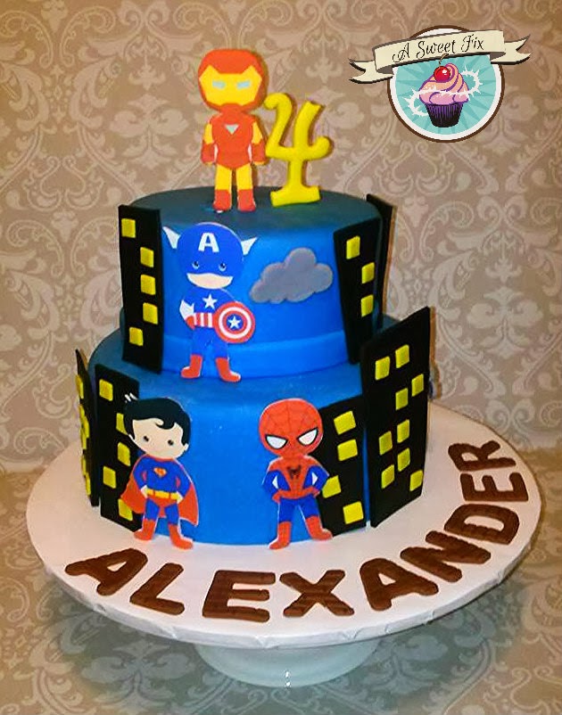 Little Men Super Hero Cake