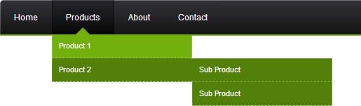 Green Drop Down Menu css3