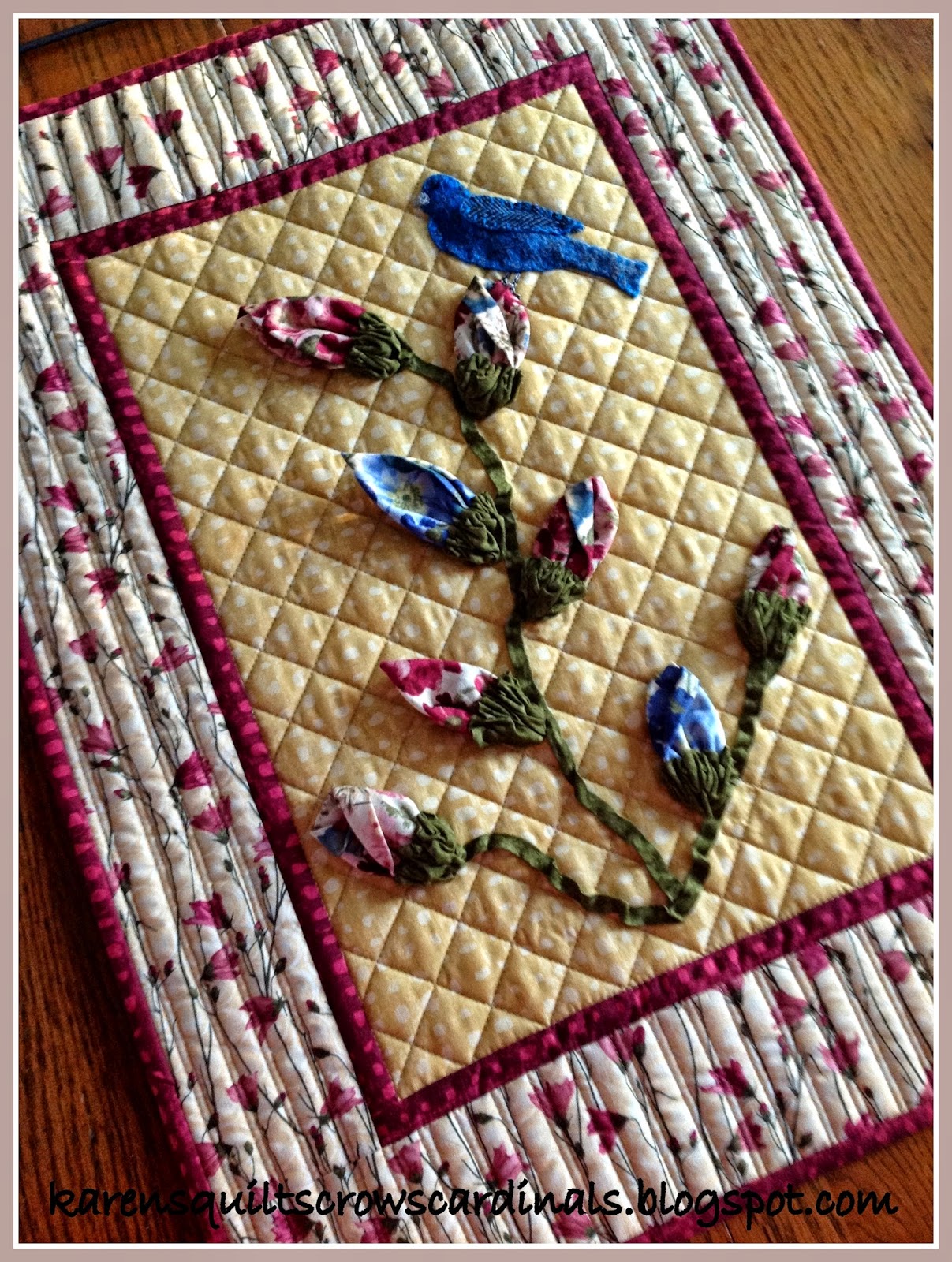 Karen's Quilts, Crows and Cardinals Tutorial Wool Applique Basics and