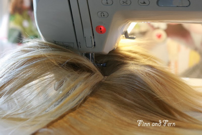 Finn and Fern Making a Wefted Wig with a Sewing Machine