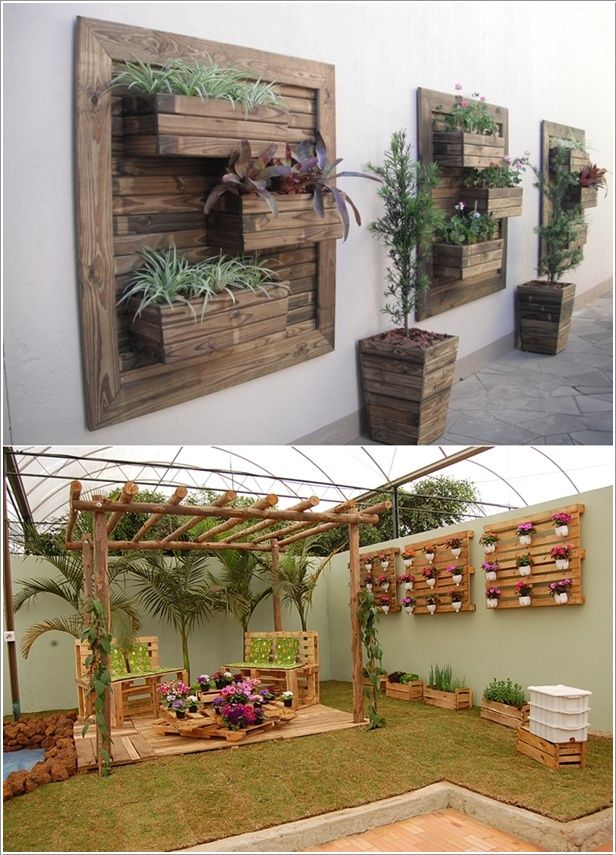 Vertical Pallet Gardens on Walls Flowers Gardens
