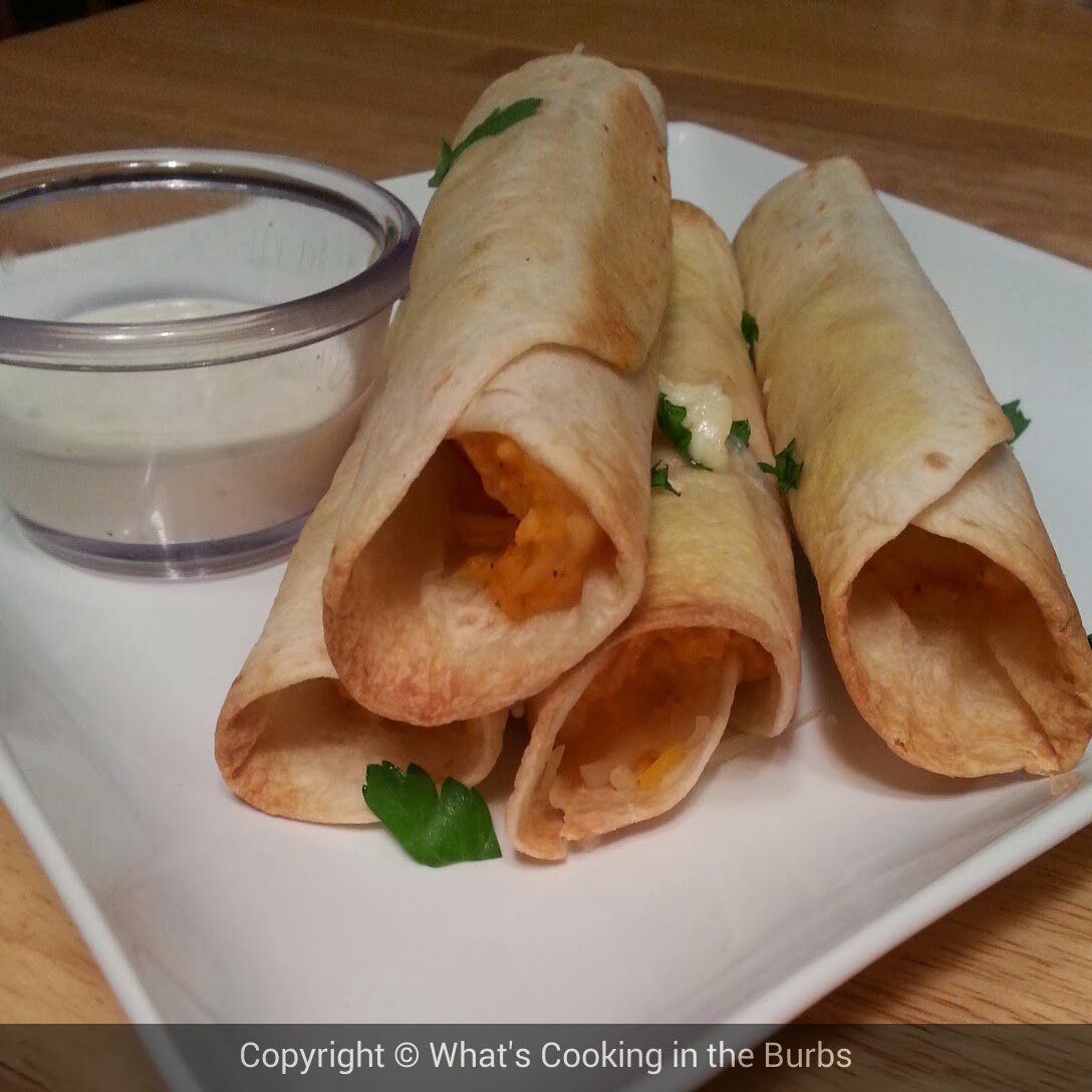 What's Cooking in the Burbs Creamy Buffalo Chicken Taquitos