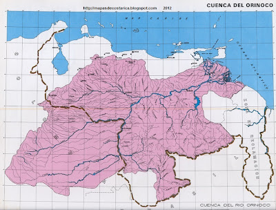 Mapa de la cuenca del ORINOCO Mapa de la cuenca del ORINOCO