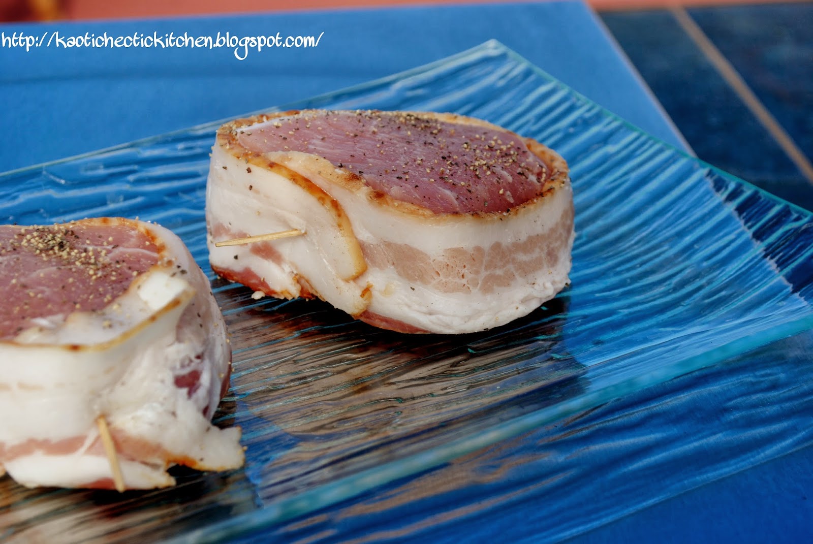 week of bacon.. 1st recipe.. bacon wrapped pork tenderloin filets with mustardgarlic butter