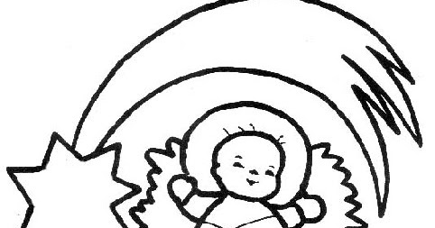 Niño Dios para colorear | Dibujos Cristianos