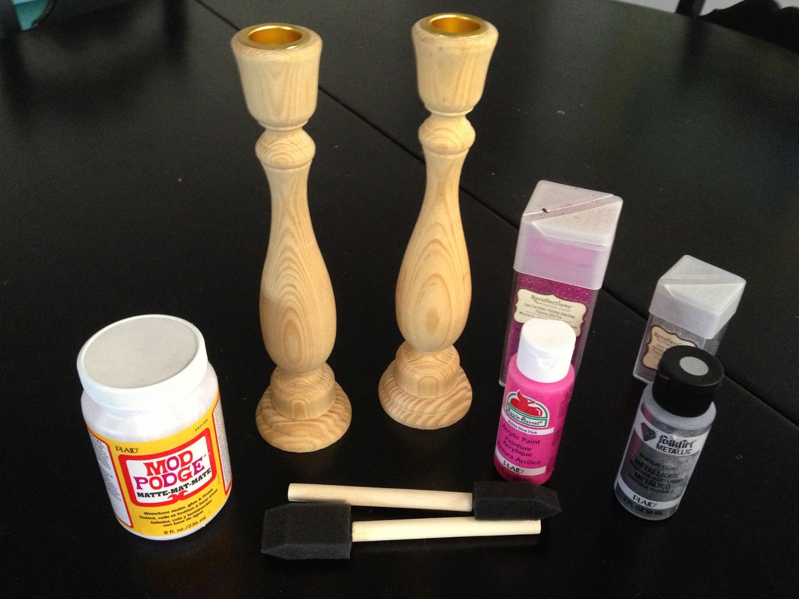 The Bees Times Three DIY Glitter Candlesticks
