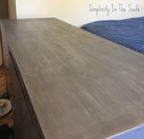 Tutorial for a Restoration Hardware inspired faux aged steel paint finish by Simplicity In The South.