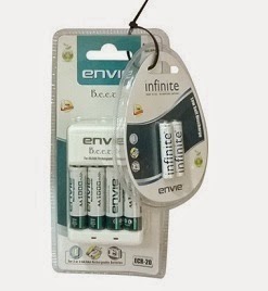Envie ECR-20 Beetle Charger (4x1000mAh AA Ni-Cd Battery) worth Rs.649 for Rs.454 Only + 2 Battery (800 mAh AAA RTU Battery) FREE