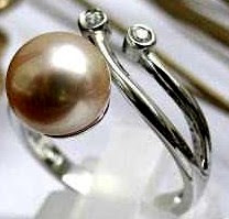 anillo de plata perla