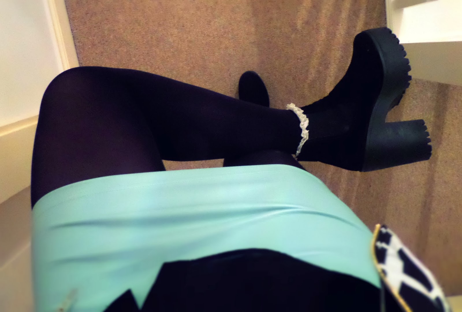 Ootd Primark Monochrome Bomber And Leather Mint Skirt