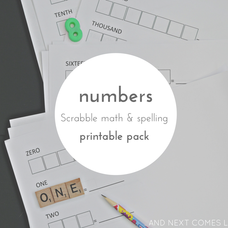 Numbers Scrabble Math Printable Pack And Next Comes L
